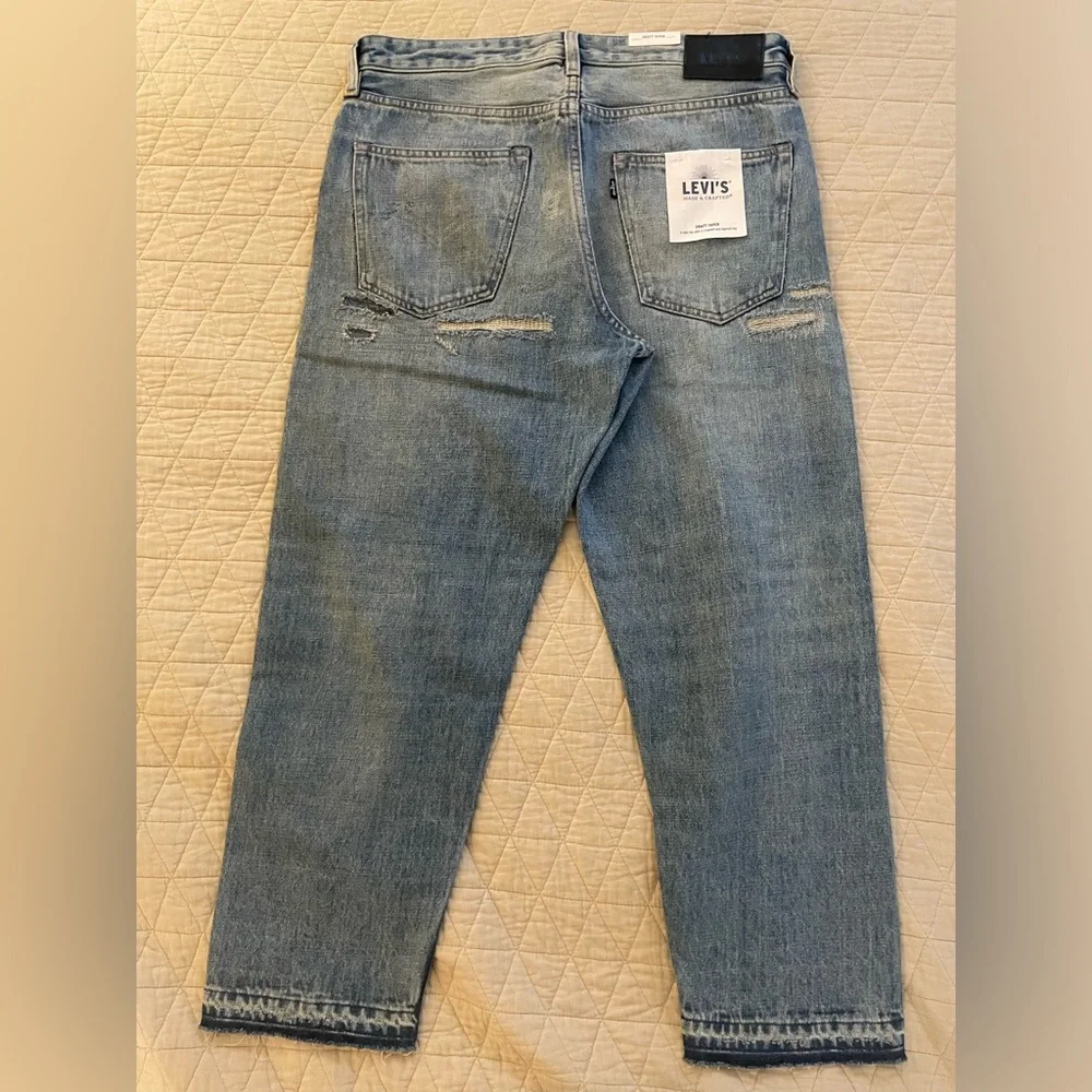 LEVI'S‎ MADE & CRAFTED Draft Taper Cropped Jean Bonzia Pipe Size 32 $298 NWT